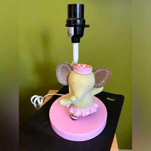 Charming ELEPHANT Ballerina child’s lamp pink/grey